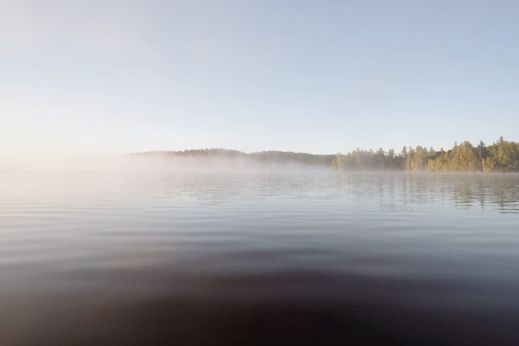 Sunset while camping in Algonquin Park, Ontario, Canada.