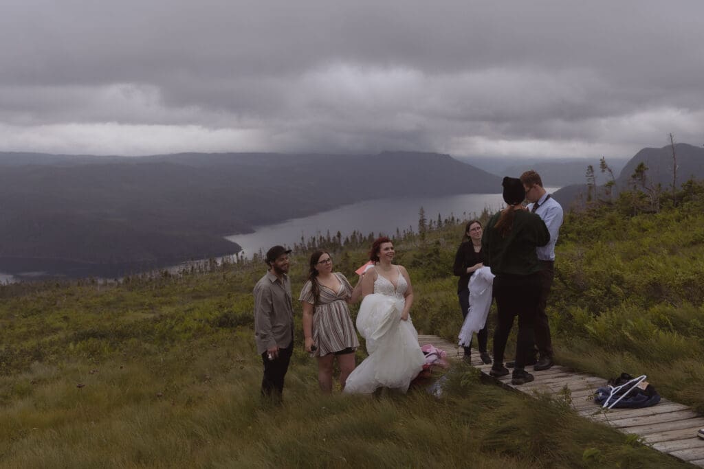 Preparing for a Gros Morne elopement.