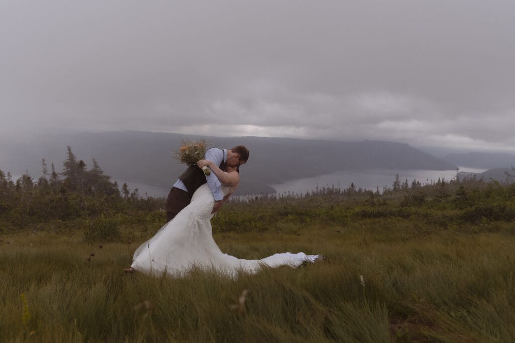 A couple eloping in Gros Morne National Park.