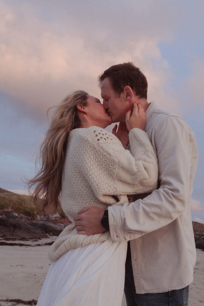 Couple's engagement session at Derrynane Beach.