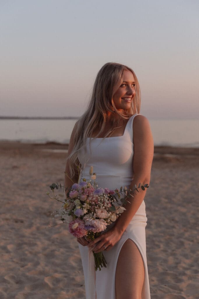 Sandbanks Outlet Beach Elopement photos.