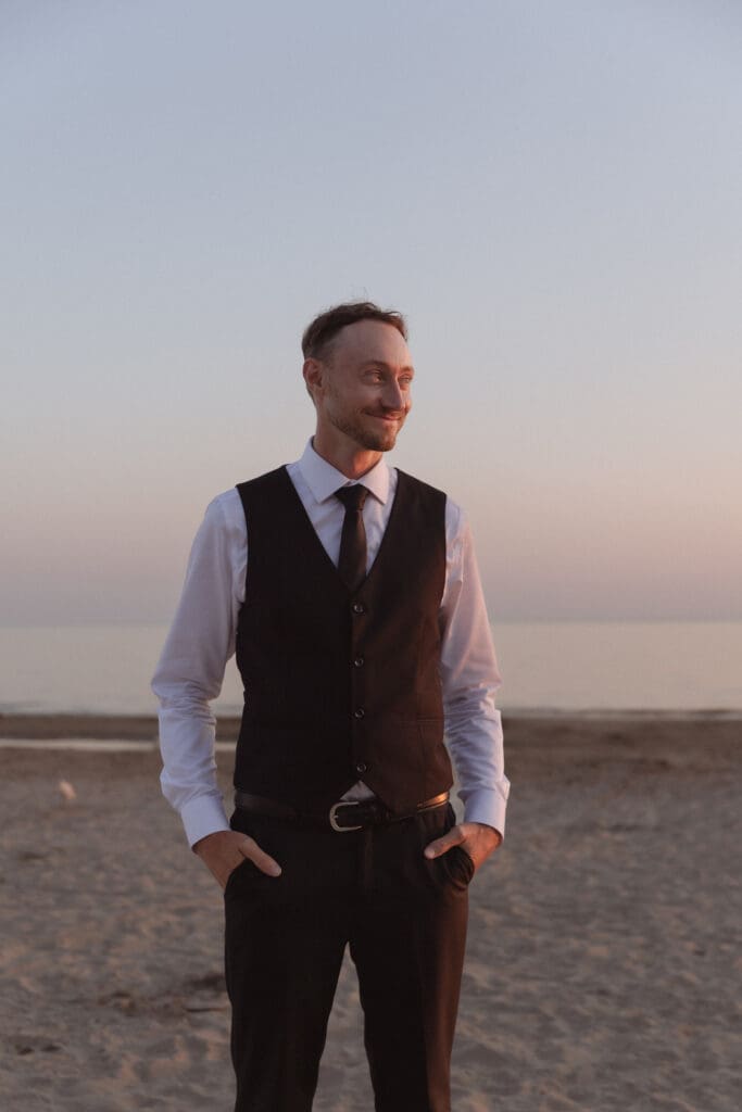 Sandbanks Outlet Beach Elopement photos.