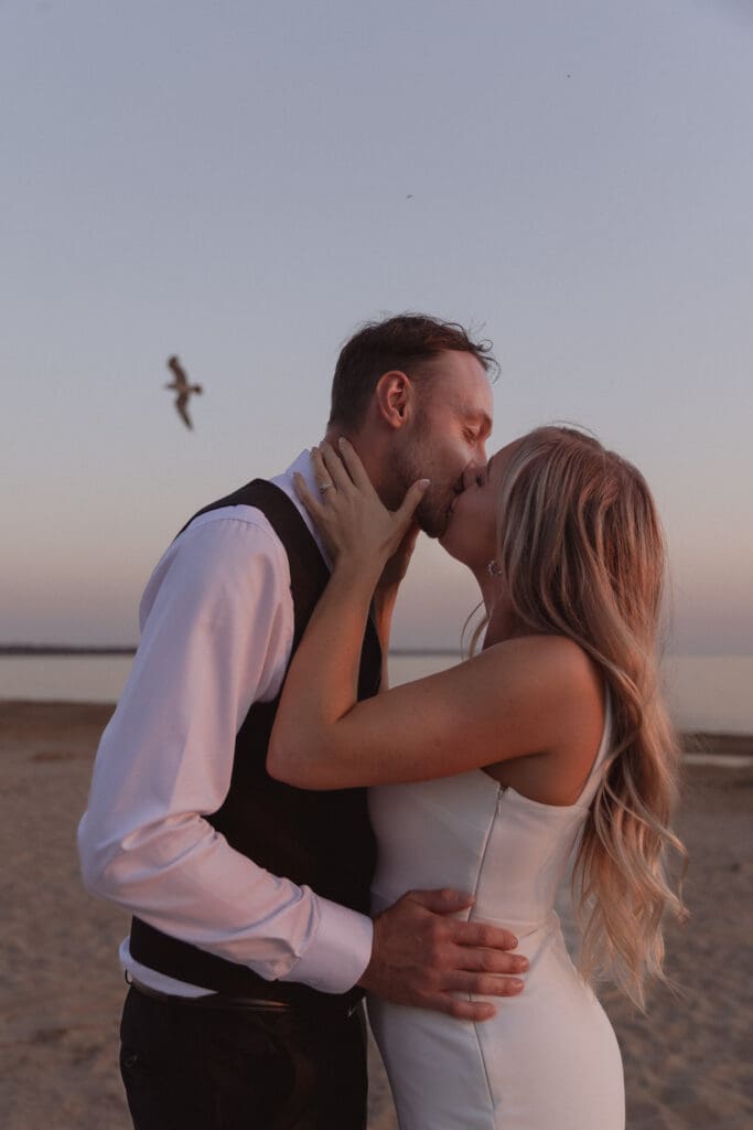 Sandbanks Outlet Beach Elopement photos.
