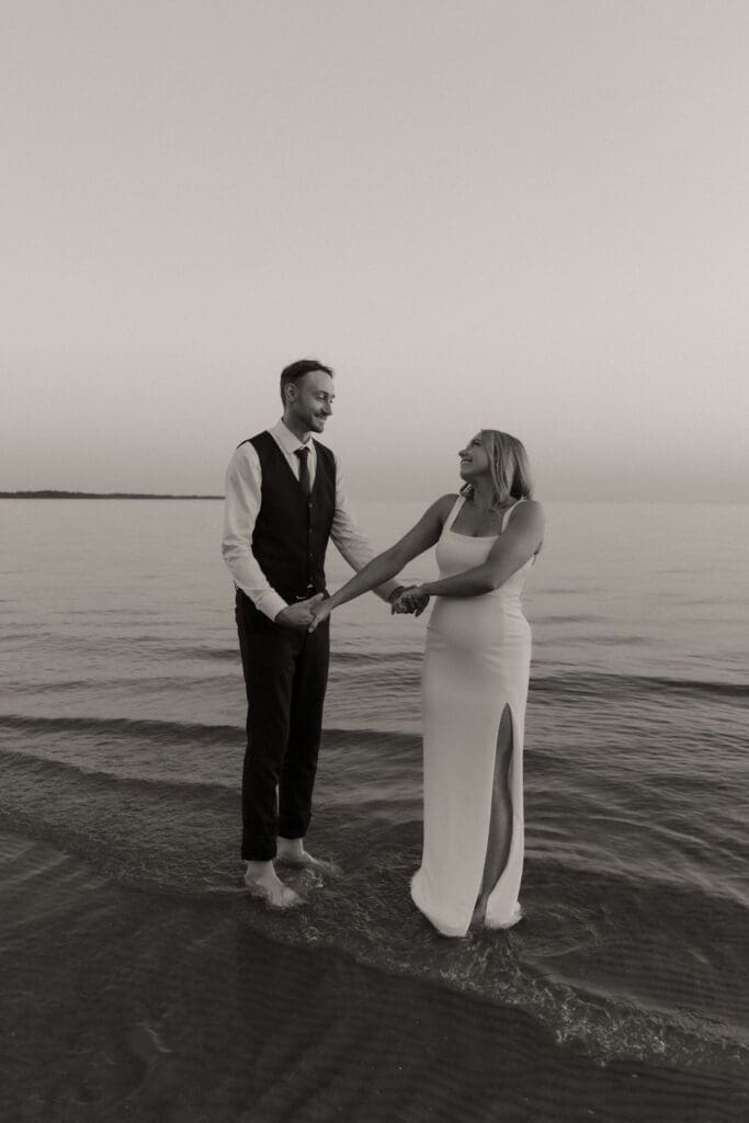 Sandbanks Outlet Beach Elopement photos.