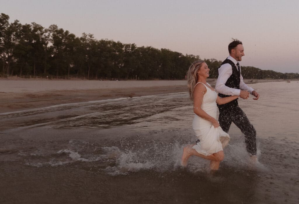 Sandbanks Outlet Beach Elopement photos.