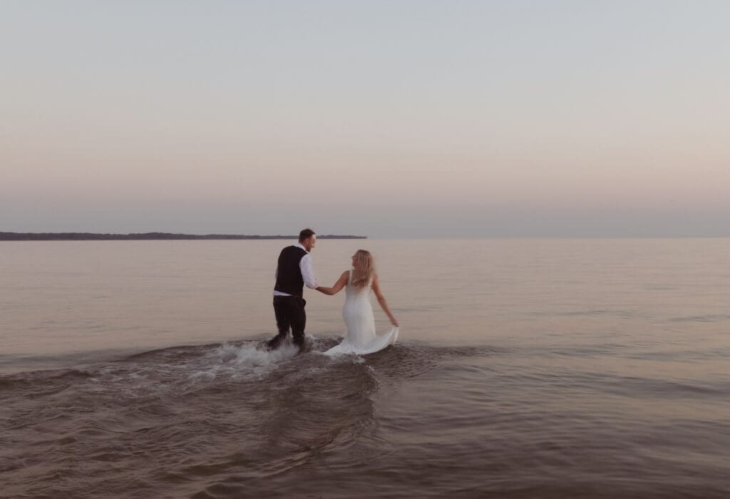 Sandbanks Outlet Beach Elopement photos.