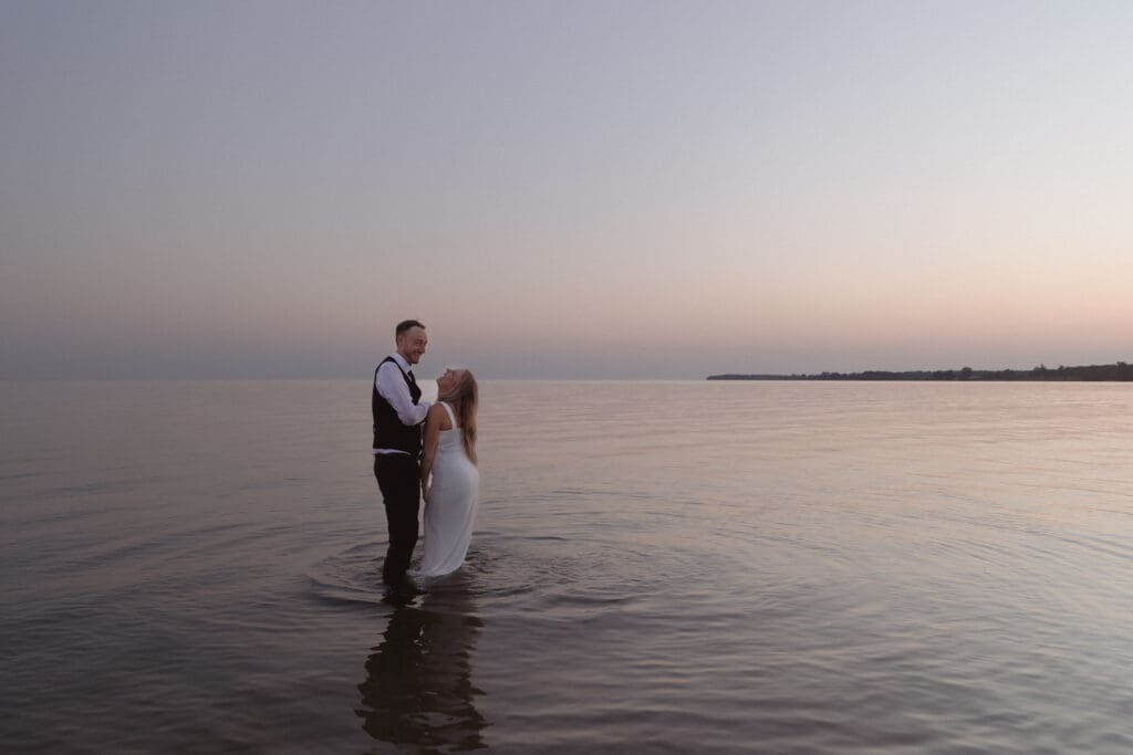 Sandbanks Outlet Beach Elopement photos.