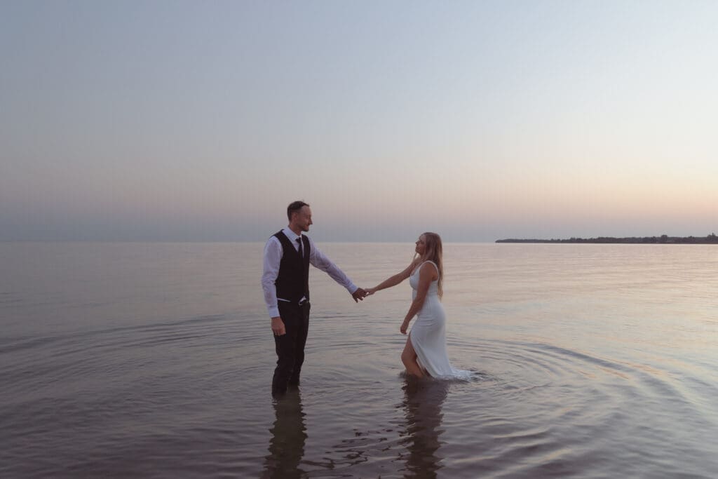 Sandbanks Outlet Beach Elopement photos.