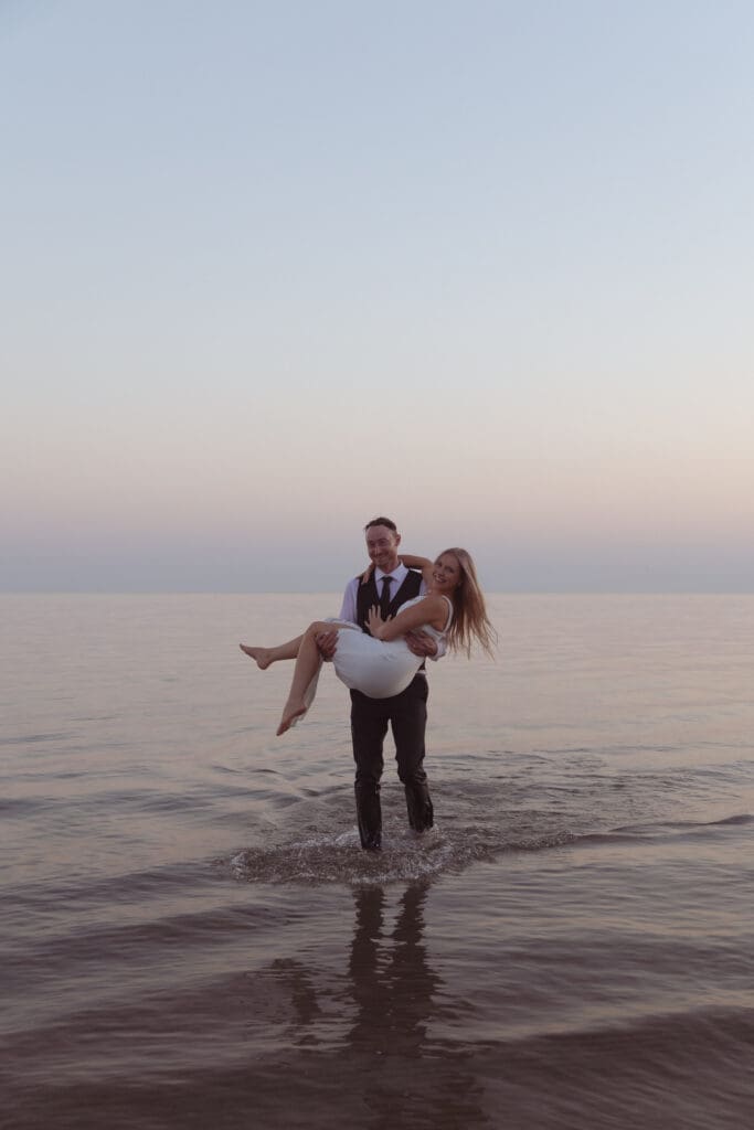 Sandbanks Outlet Beach Elopement photos.