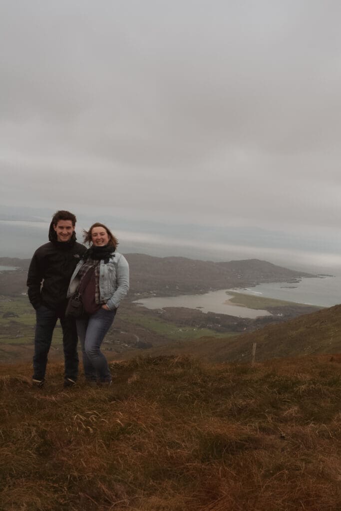 A windy day on the Ring of Kerry, me and my hubby in 2016.