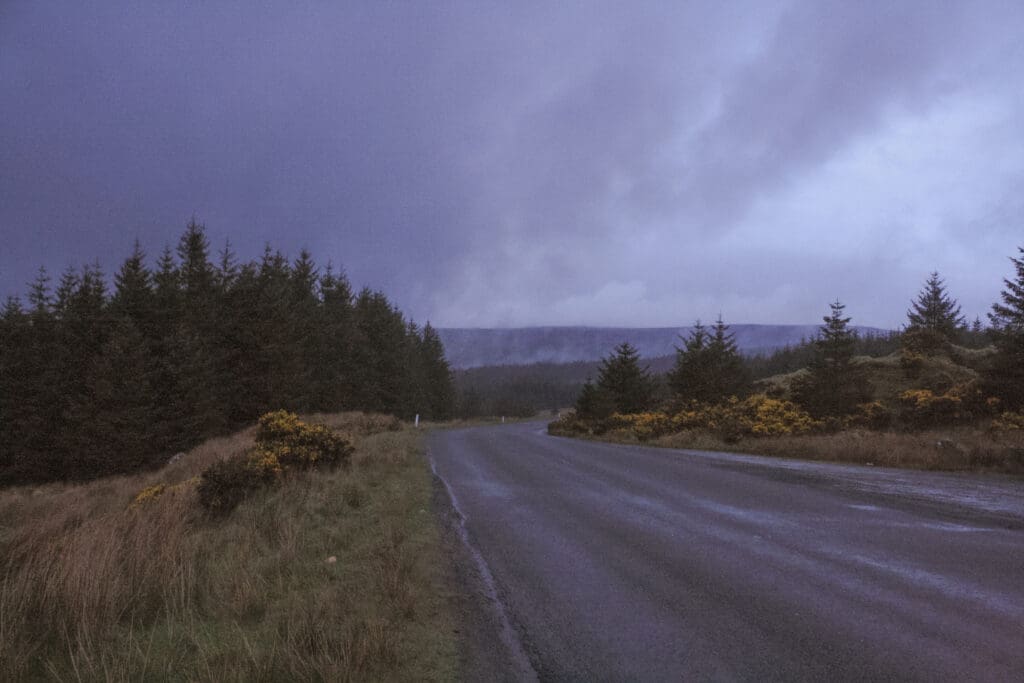 Wicklow mountains at dusk.