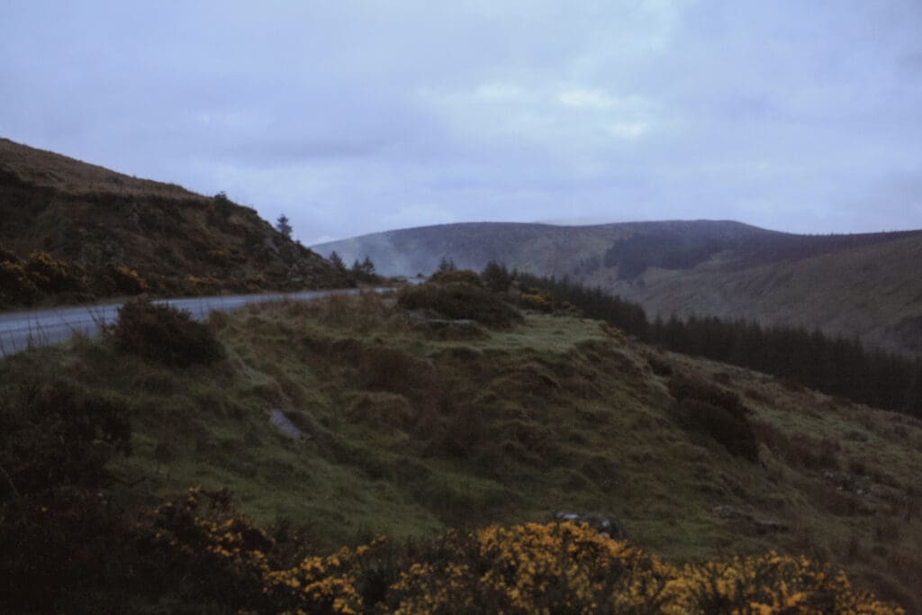 Wicklow mountains at dusk.