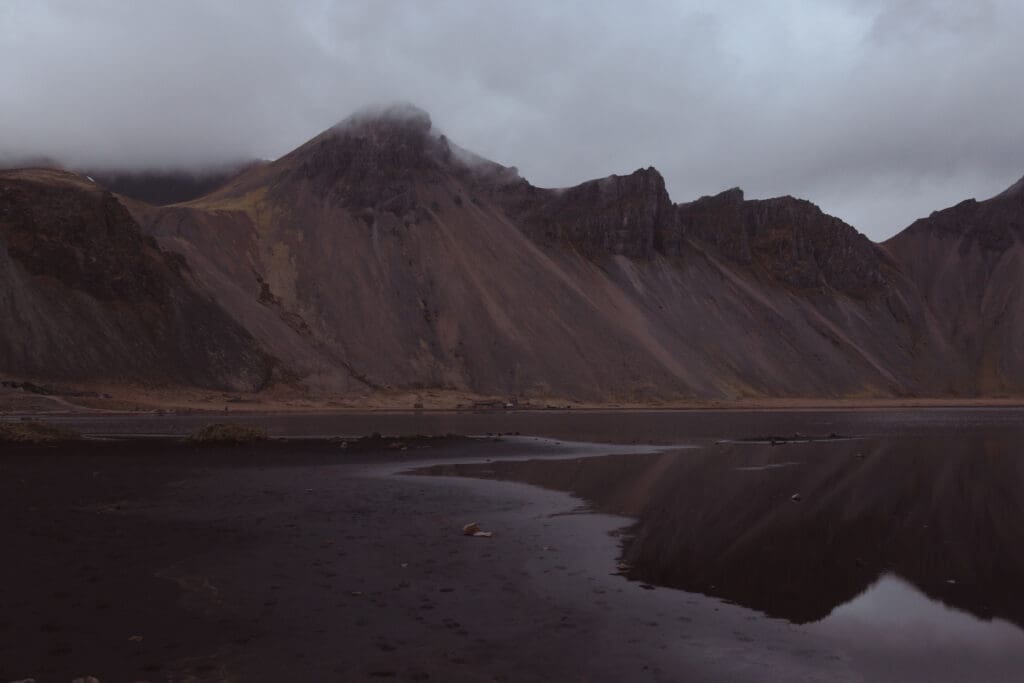 Vestrahorn, Iceland, in the late evening.